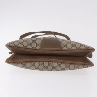 GUCCI GG Supreme Tote Bag PVC Beige Gold 86 02