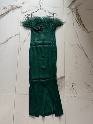 Vestito Zara lungo con piume