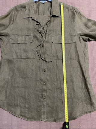 Blusa Maddison Lino T40 Verde Oliva