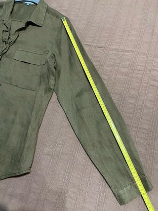 Blusa Maddison Lino T40 Verde Oliva