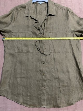 Blusa Maddison Lino T40 Verde Oliva