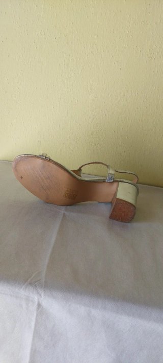 Sandali eleganti argento tacco 39