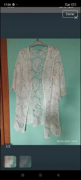 Cárdigan encaje blanco T. L/40
