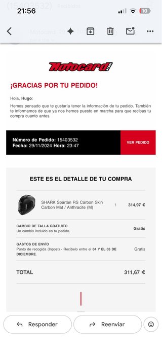 Casco SHARK Spartan RS Carbon Talla M