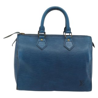 LOUIS VUITTON Epi Speedy 25 Hand Bag Toledo Blue
