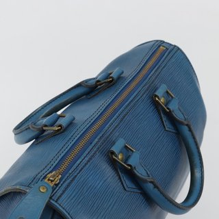 LOUIS VUITTON Epi Speedy 25 Hand Bag Toledo Blue