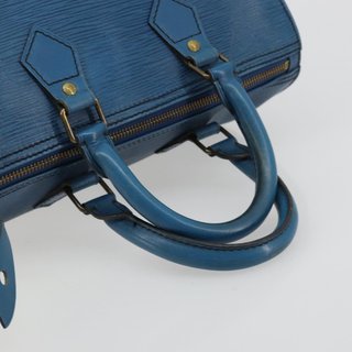 LOUIS VUITTON Epi Speedy 25 Hand Bag Toledo Blue