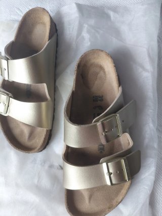 Sandalias Birkenstock Doradas Talla 39