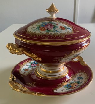 Sopera Limoges Vintage Porcelana Dorada