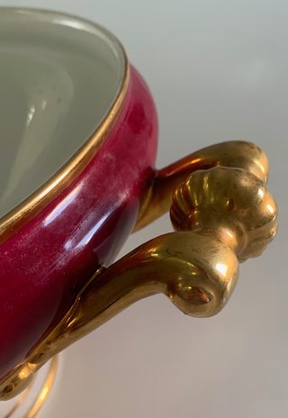 Sopera Limoges Vintage Porcelana Dorada