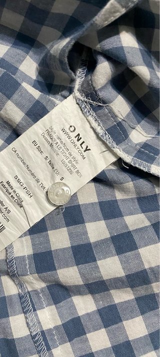 Only blusa azul blanca T36