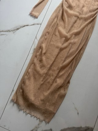 Vestito lungo Zara oro brillantinato