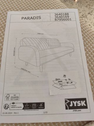 Sofá cama JYSK Paradis gris tela