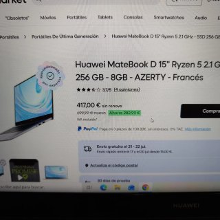 Portátil Huawei Mate D15 Plata