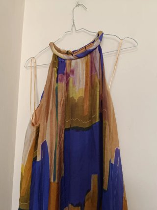 Vestido Zara largo estampado asimétrico