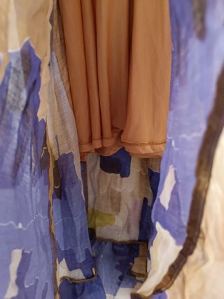 Vestido Zara largo estampado asimétrico
