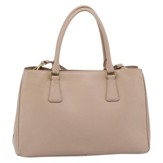 PRADA Hand Bag Safiano Leather 2way Beige Gold