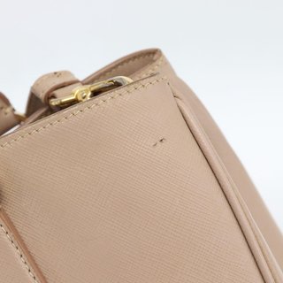 PRADA Hand Bag Safiano Leather 2way Beige Gold