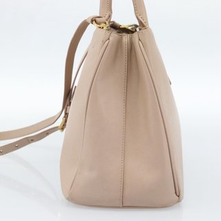 PRADA Hand Bag Safiano Leather 2way Beige Gold