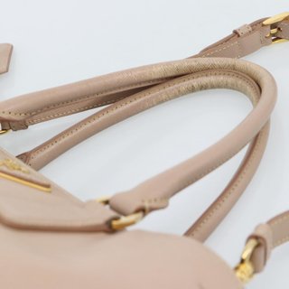 PRADA Hand Bag Safiano Leather 2way Beige Gold