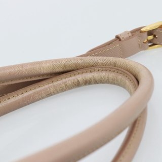 PRADA Hand Bag Safiano Leather 2way Beige Gold