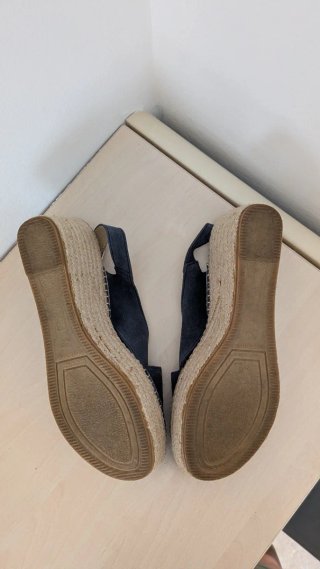 Sandalias cuña azul mujer talla 39