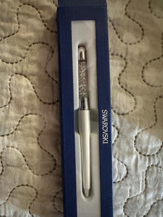 Penna Swarovski bianca con cristalli