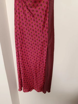 Vestido Midi satinado Halter Lunares zara talla M