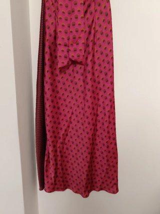 Vestido Midi satinado Halter Lunares zara talla M