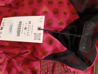 Vestido Midi satinado Halter Lunares zara talla M