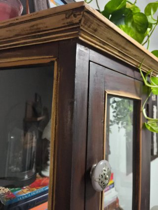 Último precio  . Vitrina de madera y cristal