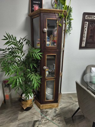 Último precio  . Vitrina de madera y cristal