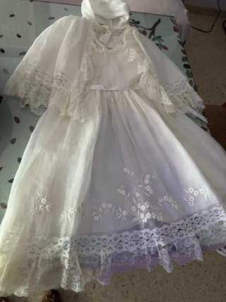 Traje de Bautismo Bebé Blanco Encaje