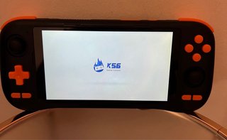 Consola de jogos K56 preta e laranja