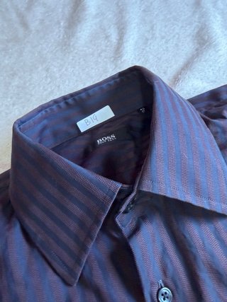 Camisa Vestir BOSS Hugo Boss Rayas Morado Negro