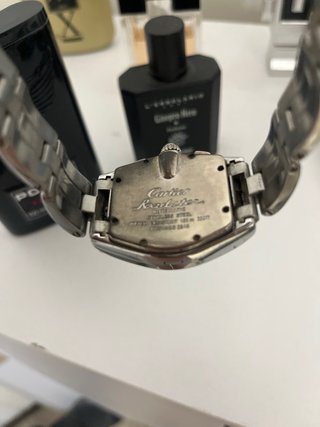 Orologio Cartier Anni 2000 Argento Blu