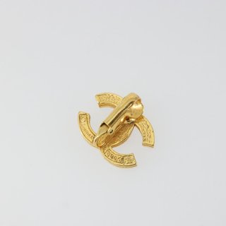 CHANEL Earring metal Gold Tone CC Auth 183505 -