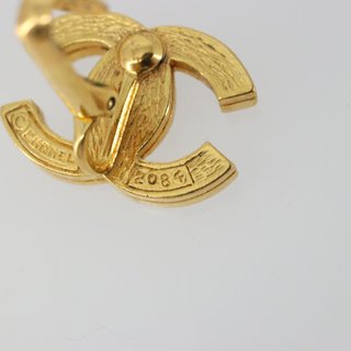 CHANEL Earring metal Gold Tone CC Auth 183505 -