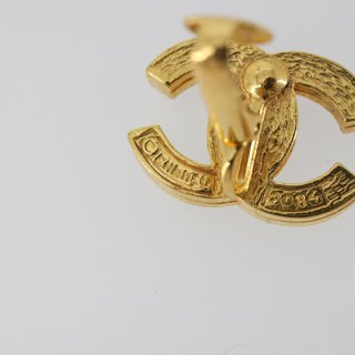 CHANEL Earring metal Gold Tone CC Auth 183505 -