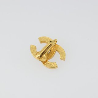 CHANEL Earring metal Gold Tone CC Auth 183505 -