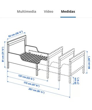 Cama infantil blanca Sundvik IKEA