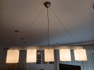 Lámpara Comedor 5 Luces Gris y Blanca