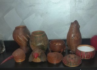 Lotto 5 cestini vimini Shanghai Handicrafts