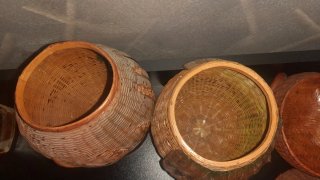 Lotto 5 cestini vimini Shanghai Handicrafts