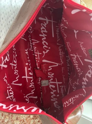 Bolso Maternidad Marrón y Rojo