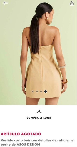 Vestido palabra de honor beige floral
