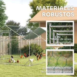 Gallinero Metálico Exterior 3x6m con Percha
