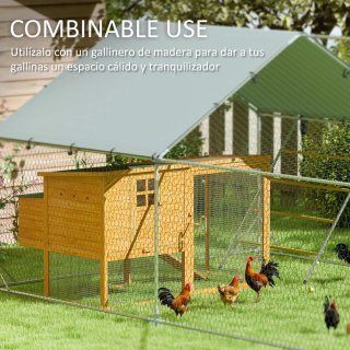 Gallinero Metálico Exterior 3x6m con Percha