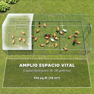 Gallinero Metálico Exterior 3x6m con Percha