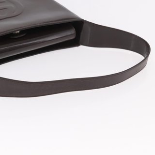 GUCCI Shoulder Bag Patent Leather Brown Silver
